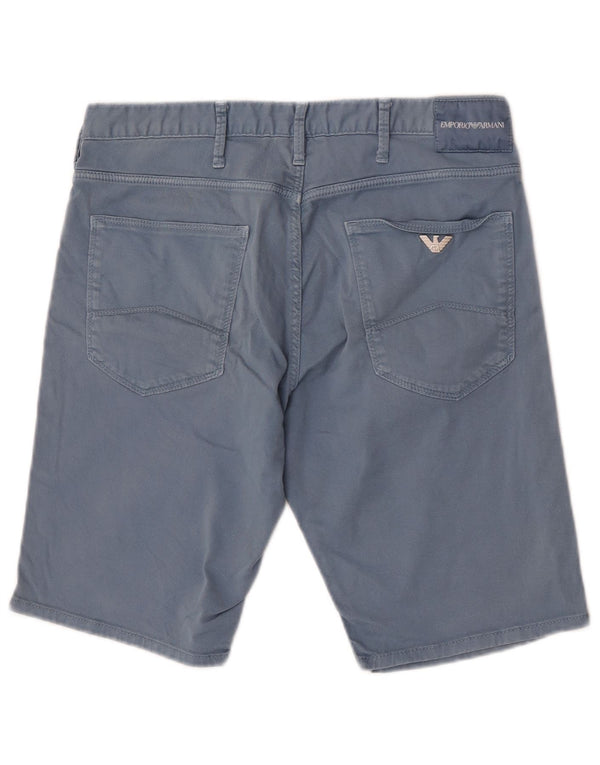 Emporio Armani Mens Chino Shorts EU 46 Pequeno W30 Azul Algodão