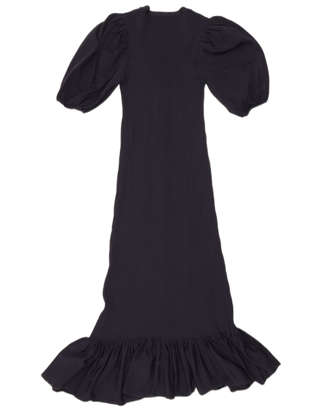 Vestido maxi feminino Zara Reino Unido 12 médio azul marinho poliamida