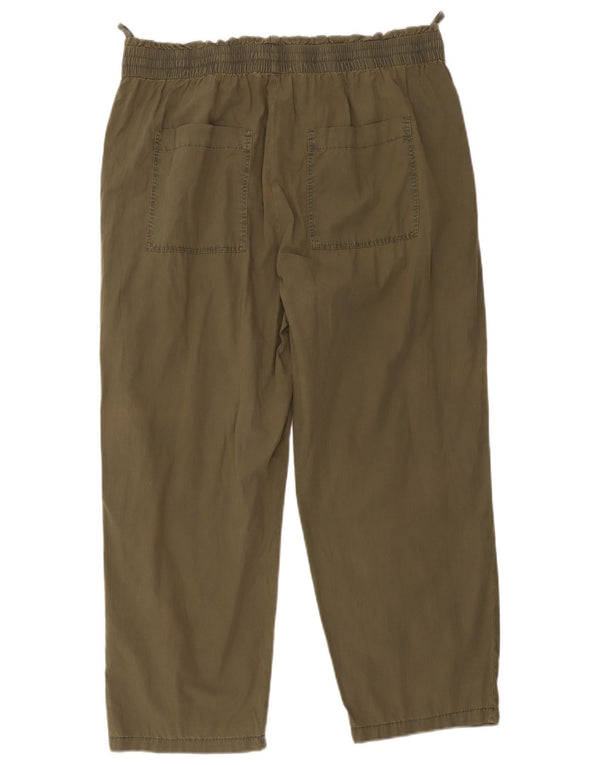 Calça chino reta feminina Marks & Spencer UK 18 XL W36 L26 cáqui