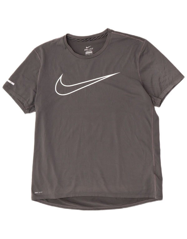 Nike Mens Graphic T-Shirt Top Large Grey Polyester Sports