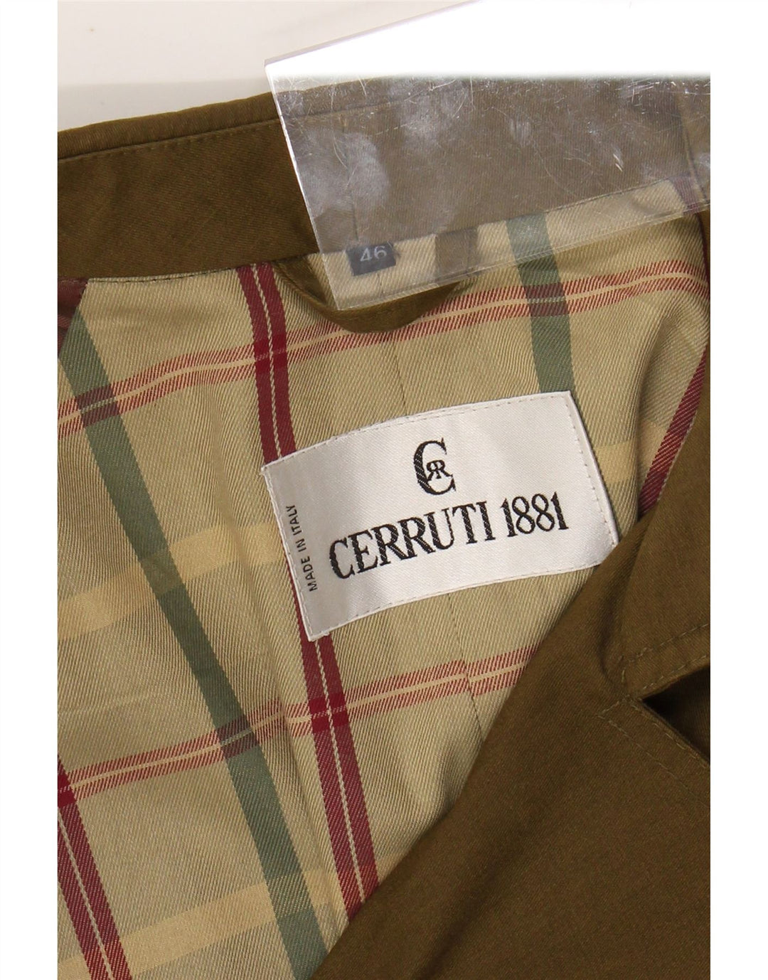 CERRUTI 1881 Mens Trench Coat Solto Fit IT 46 Pequeno Cáqui