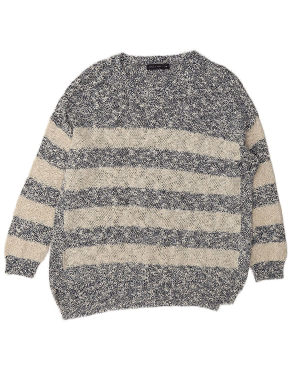 Suéter feminino Marks & Spencer com gola canoa Reino Unido 14 grande azul marinho