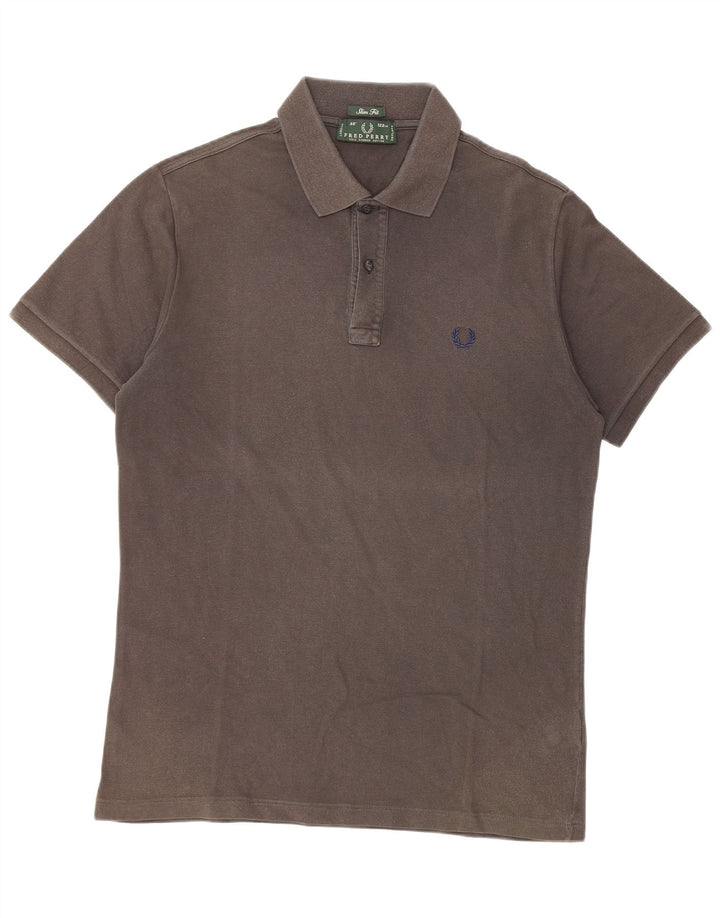 Camisa polo masculina Slim Fit Fred Perry grande algodão cinza