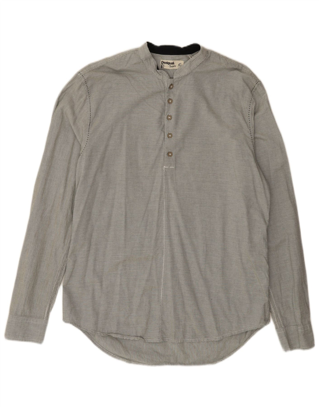 Camisa pulôver masculina Desigual Regular Fit XL cinza risca de giz algodão