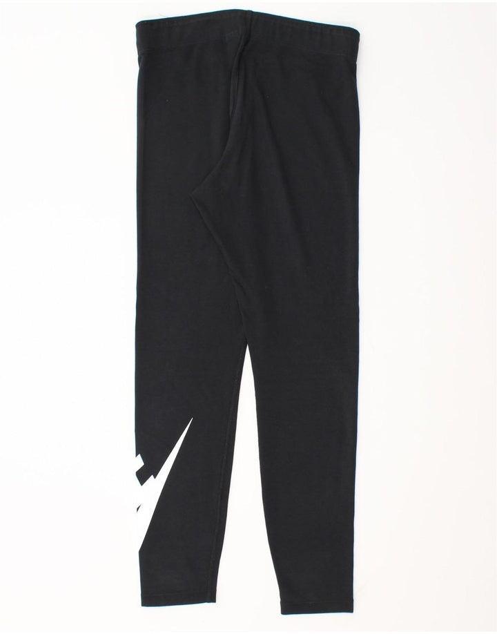 Leggings Nike Femininas Gráficas UK 10 Pequenas Algodão Preto