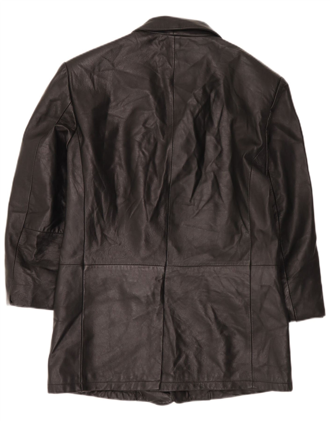 Jaqueta blazer masculina vintage de couro com 3 botões IT 52 XL couro preto
