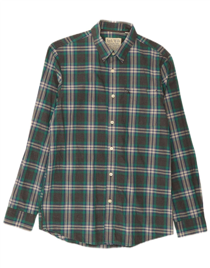 Camisa masculina Jack Wills pequena xadrez cinza algodão