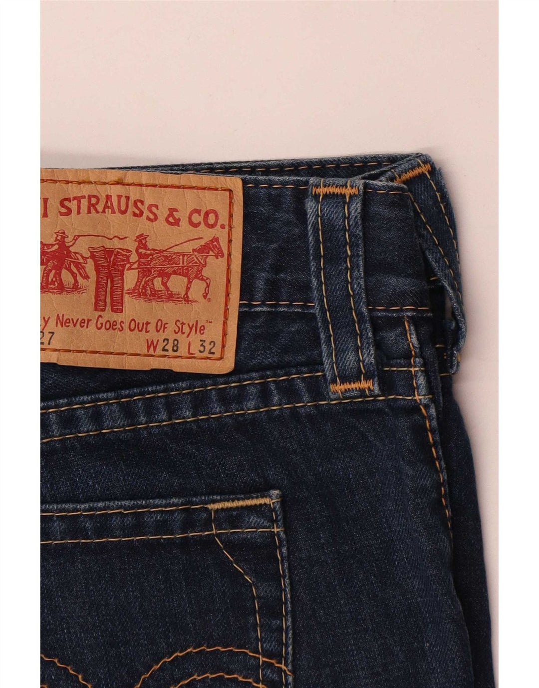 Shorts jeans feminino Levi's 927 W28 médio azul marinho