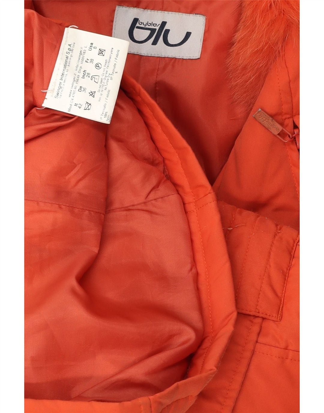 Jaqueta acolchoada feminina Byblos IT 42 nylon laranja médio