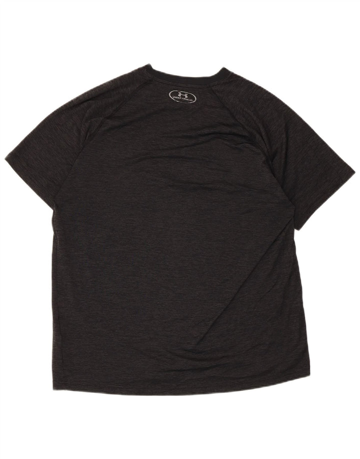 Camiseta masculina Under Armour Loose Fit Top médio preto manchado