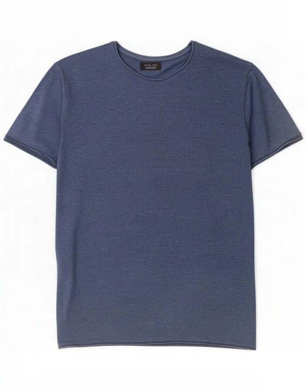 Zara Camiseta masculina Top Grande Azul Marinho