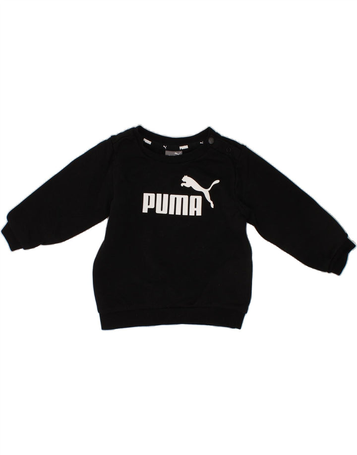 PUMA Baby Boys Graphic Sweatshirt Jumper 6-9 Months Black Cotton Vintage Puma and Second-Hand Puma from Messina Hembry 