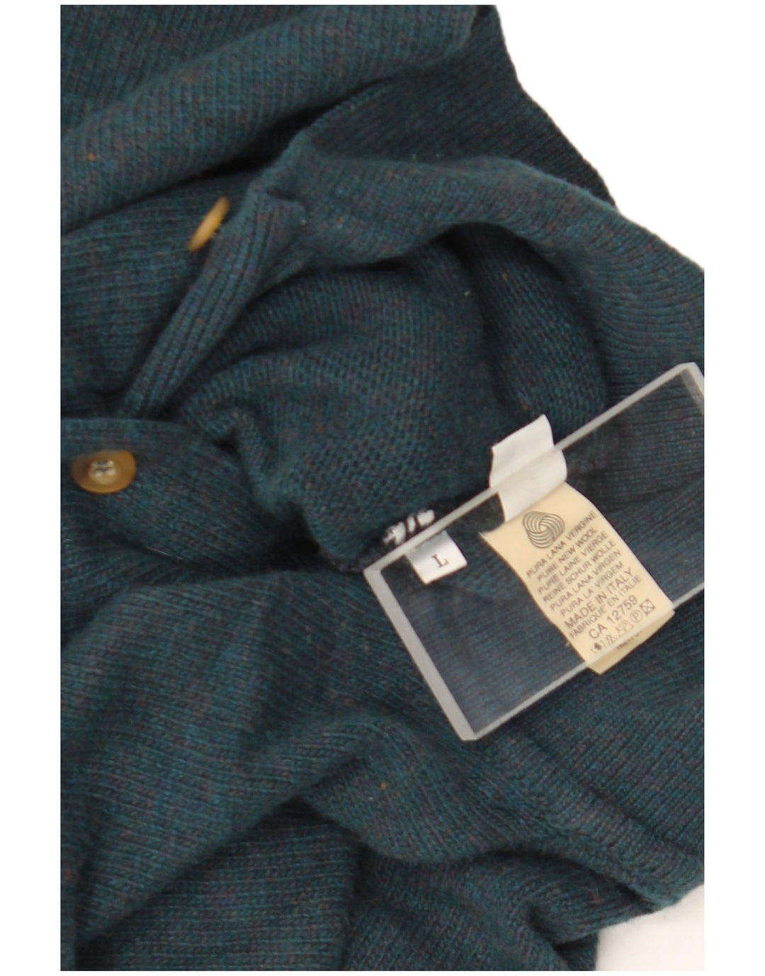 Suéter masculino Stefanel com gola polo e lã verde grande