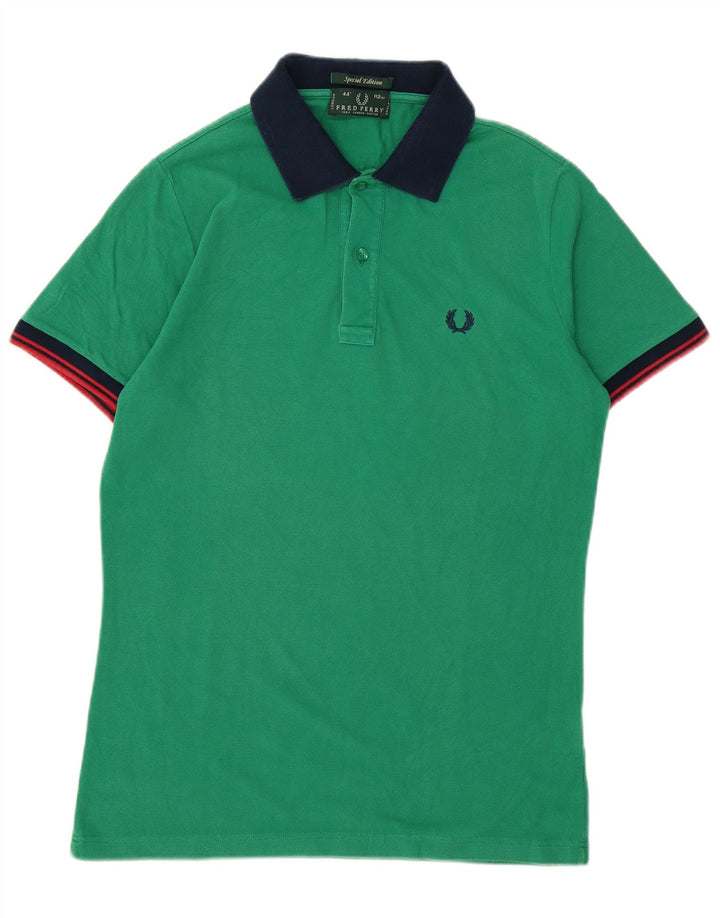 Camisa pólo masculina FRED PERRY algodão verde médio