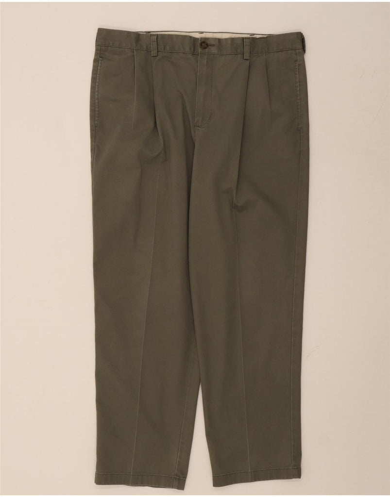 L.L.BEAN Mens Pegged Chino Trousers W37 L30 Green Cotton Vintage L.L.Bean and Second-Hand L.L.Bean from Messina Hembry 