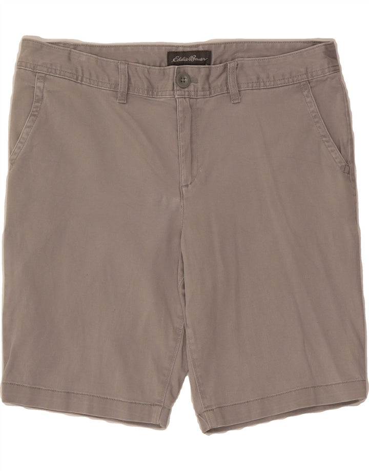 EDDIE BAUER Womens Chino Shorts US 12 Large W34  Grey Cotton Vintage Eddie Bauer and Second-Hand Eddie Bauer from Messina Hembry 