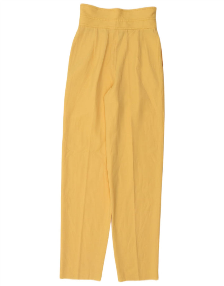 Calça feminina vintage com cintura alta e cintura alta IT 42 Médio W28 L32 Amarelo