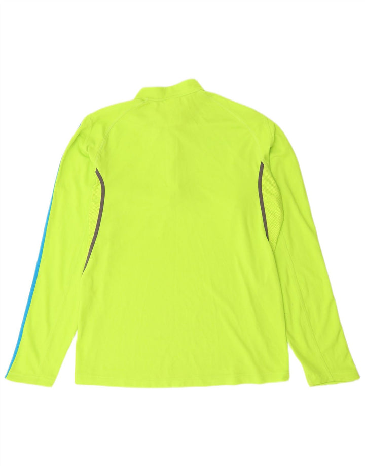 ADIDAS Mens Zip Neck Pullover Treino Top Médio Poliéster Verde
