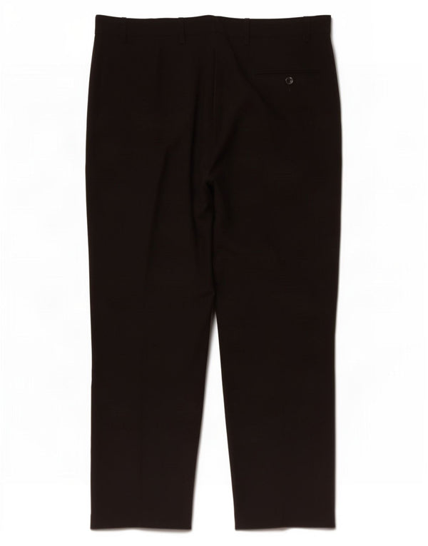 Calça masculina de terno reto Marks & Spencer W38 L29 poliéster preto