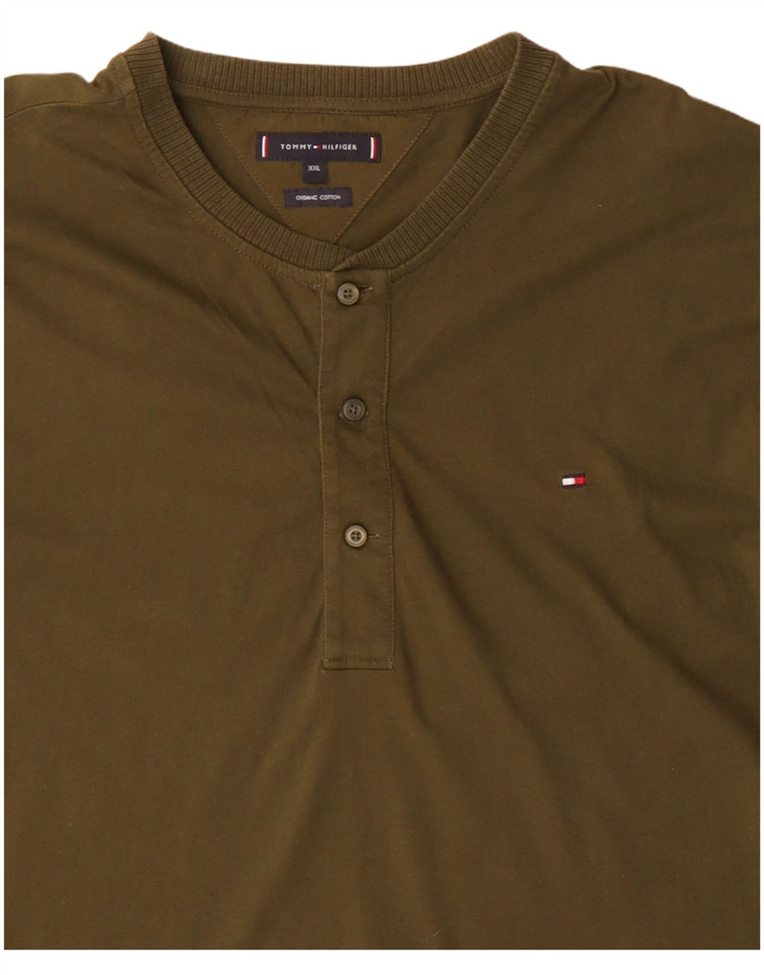 Top masculino TOMMY HILFIGER manga comprida 2XL algodão cáqui