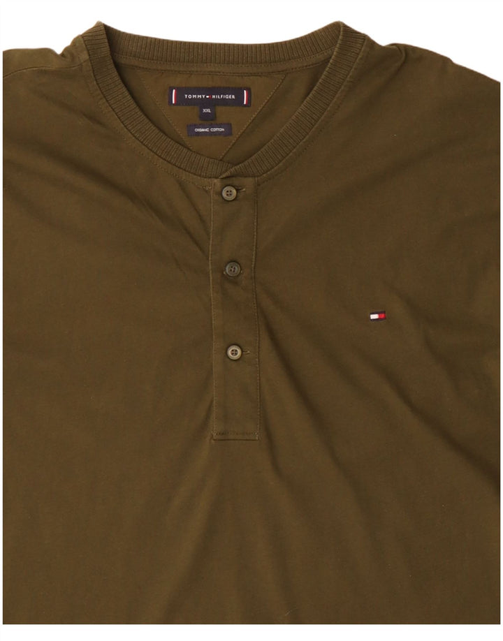 Top masculino TOMMY HILFIGER manga comprida 2XL algodão cáqui