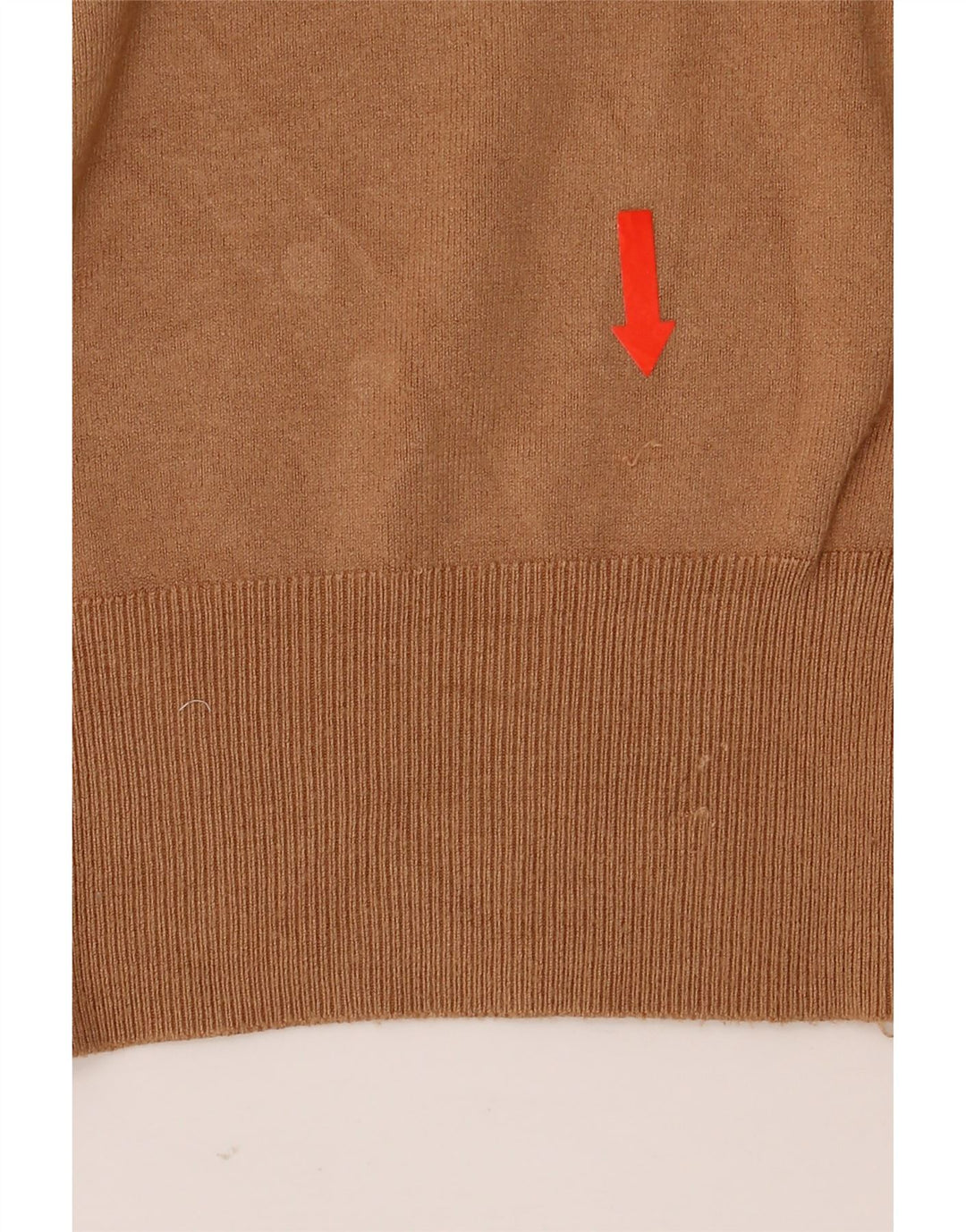 Suéter feminino Zara com gola redonda, Reino Unido 14, marrom médio
