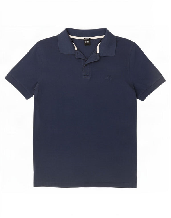 Camisa polo masculina Hugo Boss Regular Fit 2XL algodão azul marinho