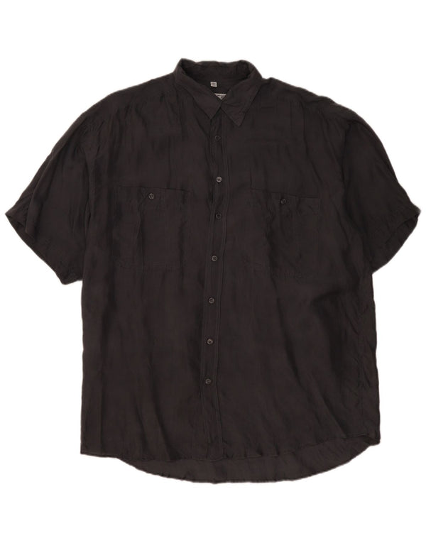 Camisa masculina de manga curta C&A tamanho 16 1/2 41/42 grande cinza seda