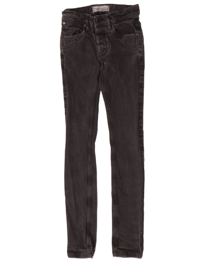 French Connection Masculino Slim Jeans W28 L32 Algodão Preto
