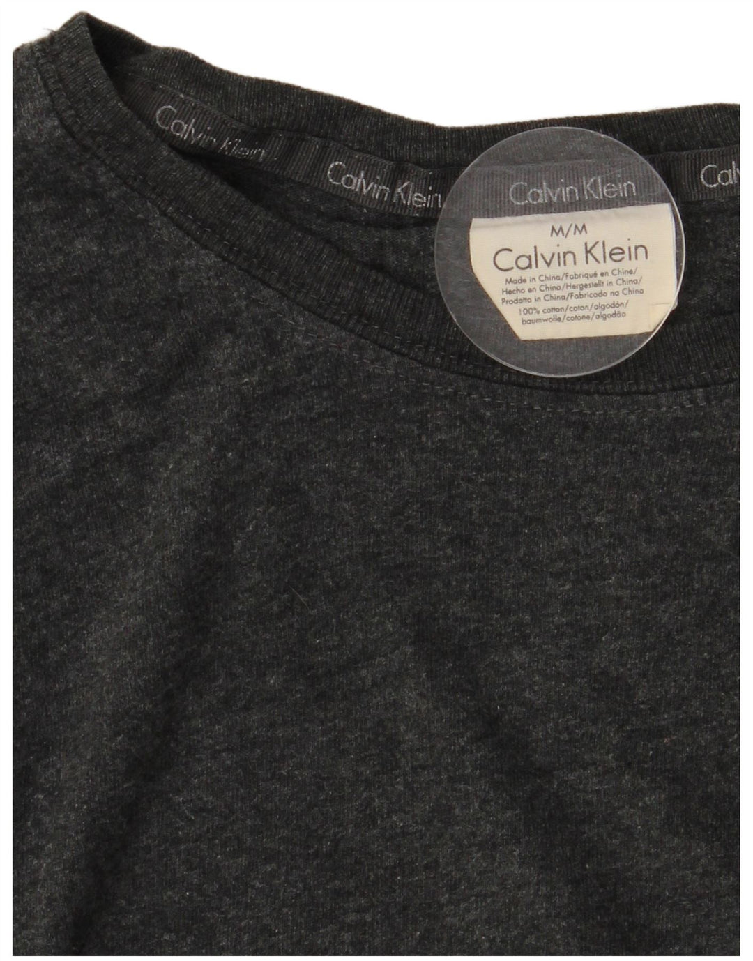 Calvin Klein Camiseta masculina manga comprida algodão cinza médio