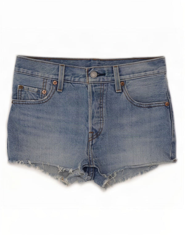Shorts jeans feminino Levi's 501 pequeno W25 algodão azul