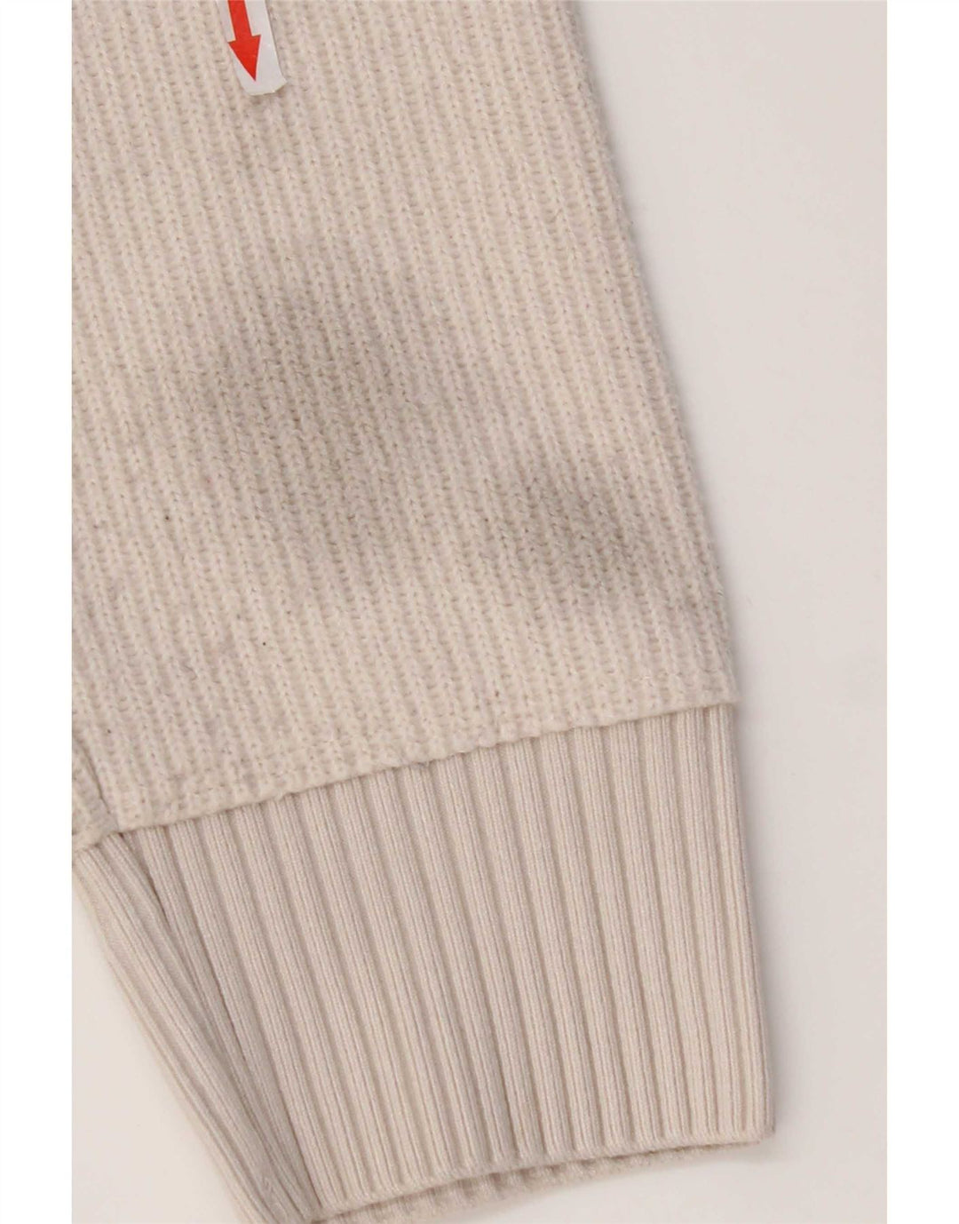 Zara Suéter feminino com gola redonda, Reino Unido 14 Médio Off White Poliéster