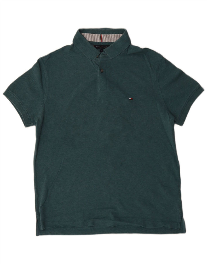 Camisa polo masculina Tommy Hilfiger algodão azul médio