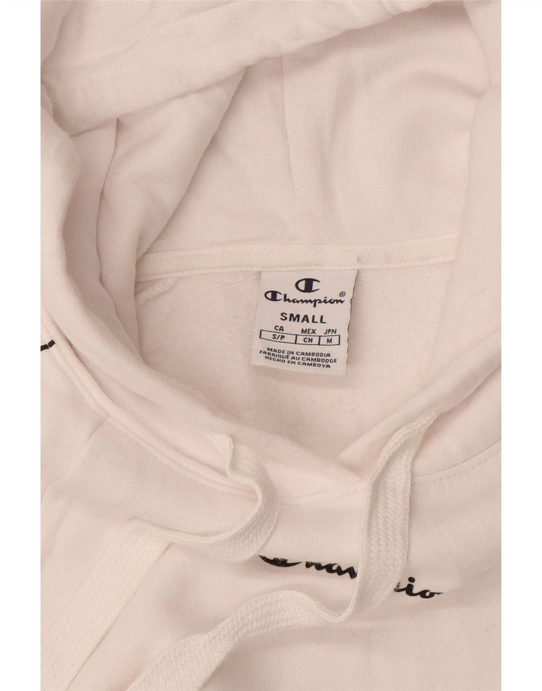 CHAMPION Suéter feminino com capuz gráfico UK 10 pequeno branco