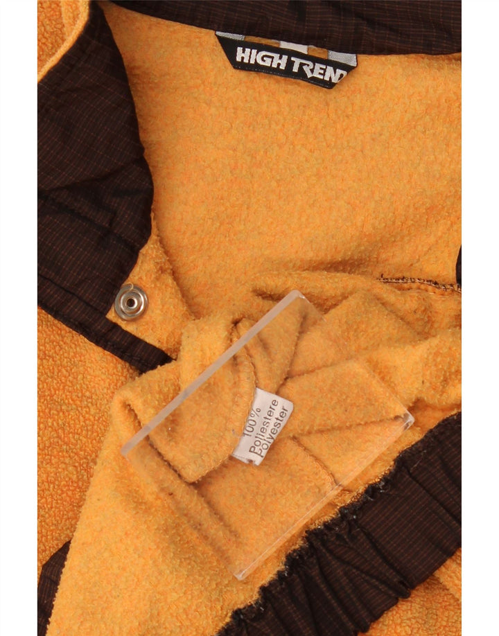 Jumper XL de lã com pescoço de botão masculino vintage poliéster laranja