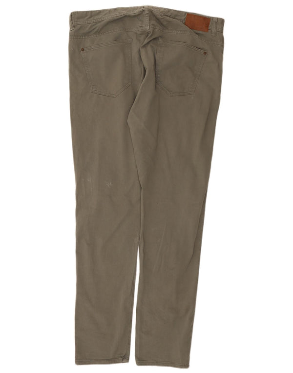 Zara Mens Slim Calça Casual EU 46 XL W36 L31 Algodão Verde