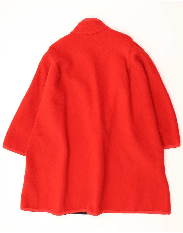 Sobretudo reversível feminino vintage UK 14 bloco colorido preto médio