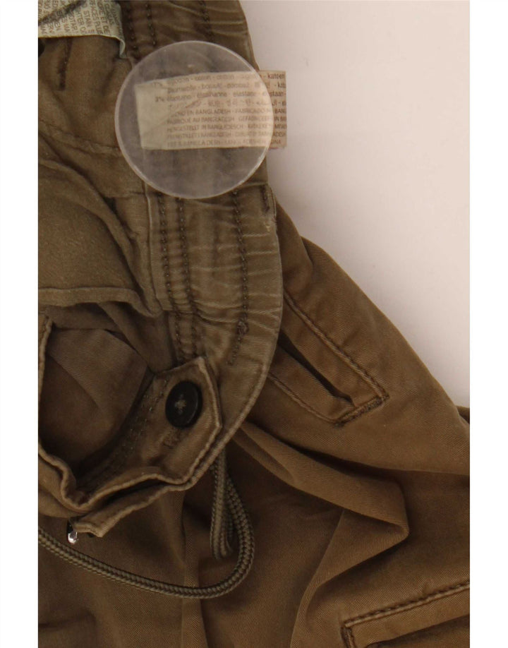 Zara Mens Joggers Cargo Calças Médio W31 L28 Algodão Cáqui