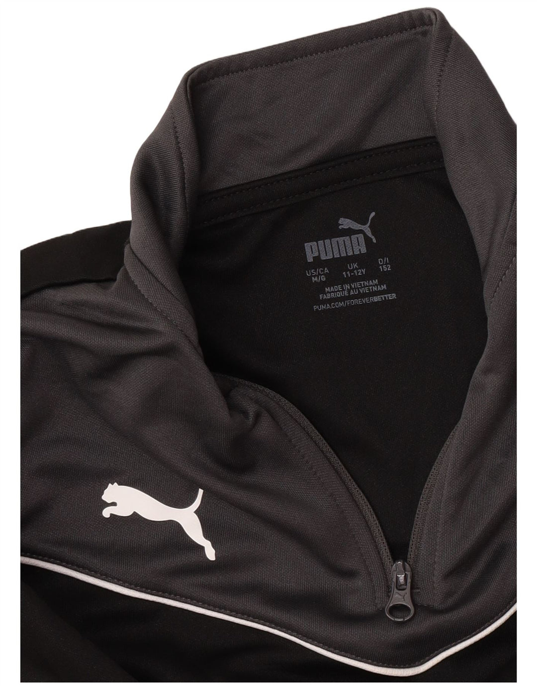 Suéter Puma Menino com Zíper e Pescoço 11-12 Anos Preto Colorblock