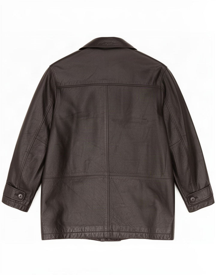 Casaco de couro masculino Montes UK 38 médio preto