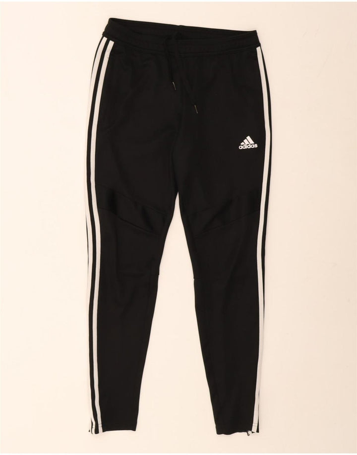 Calça de treino feminina Adidas UK 8/10 pequena poliéster preta