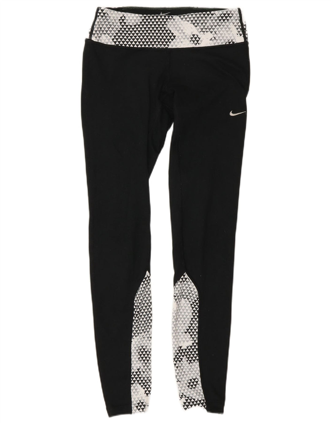 Leggings de corrida femininos Nike XS W25 L30 preto colorblock poliéster