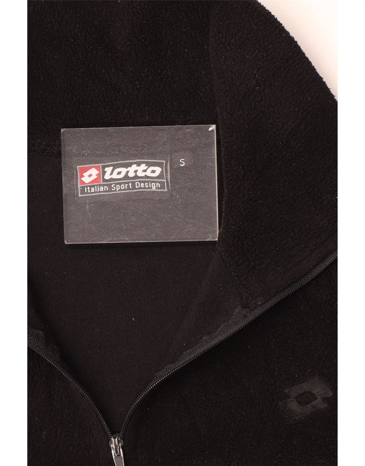 Suéter de lã masculino Lotto com zíper e gola pequena preto