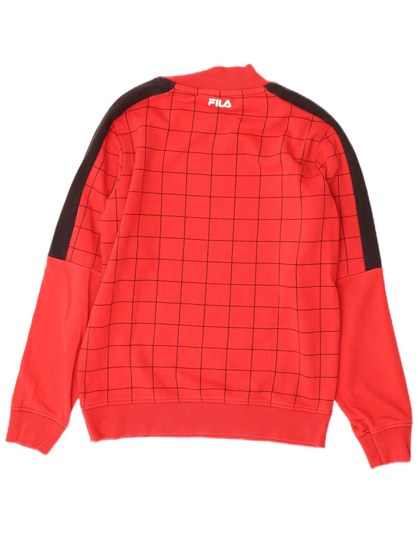 FILA Boys Graphic Sweatshirt Jumper 13-14 Years Red Colourblock