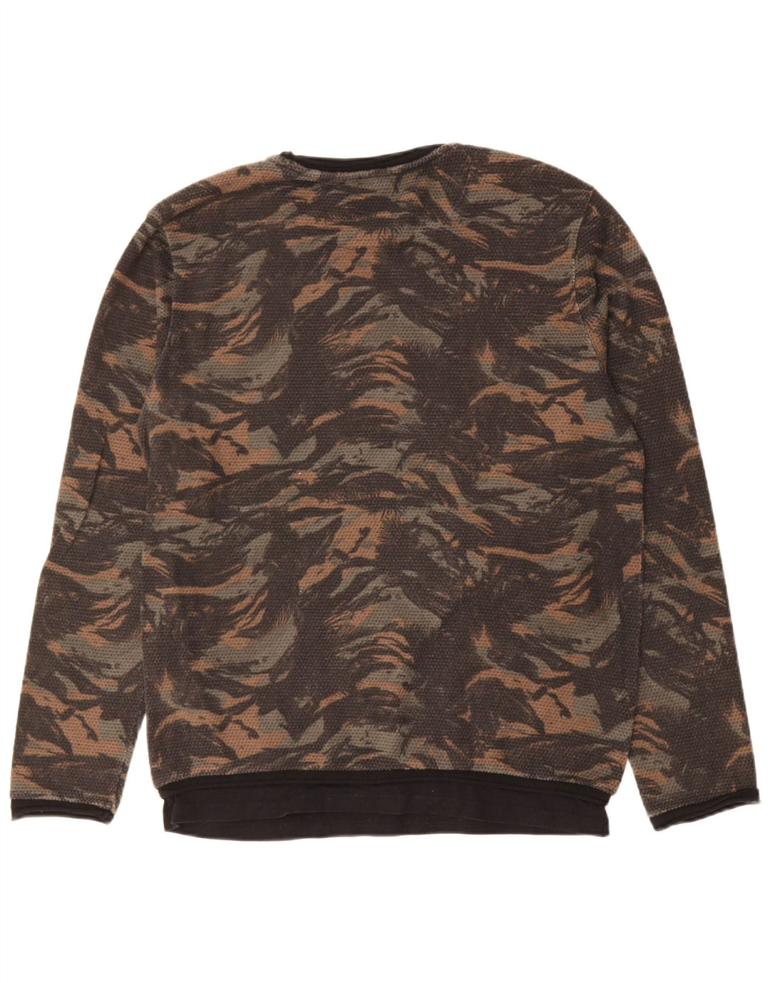 ZARA moletom masculino jumper grande algodão camuflado multicolorido