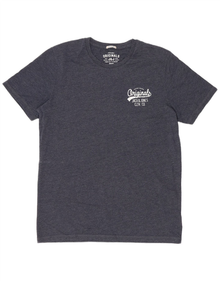 Camiseta masculina Jack & Jones Top médio algodão azul marinho