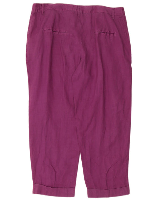Calça feminina reta cortada Zara grande W30 L25 roxo Rami