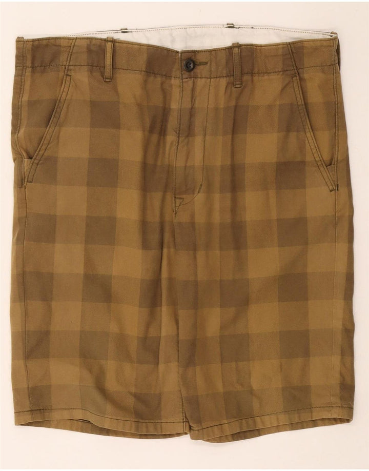 LEVI'S Mens Chino Shorts W33 Médio Cáqui Algodão Gingham