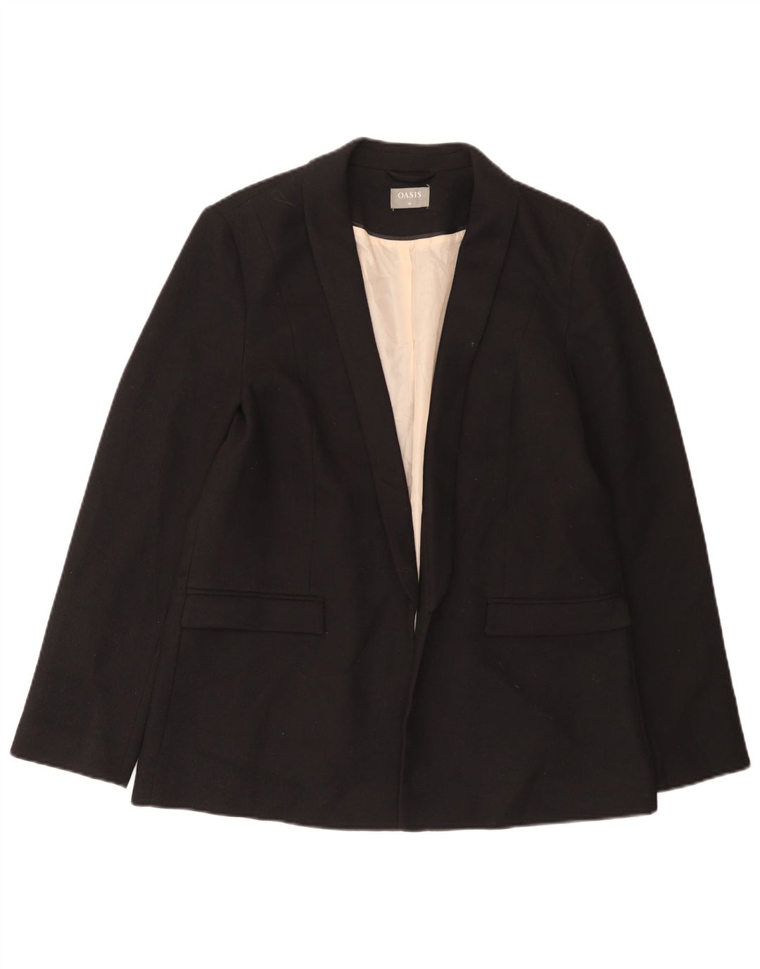 Jaqueta blazer feminina Oasis com 1 botão Reino Unido 16 grande poliéster preto