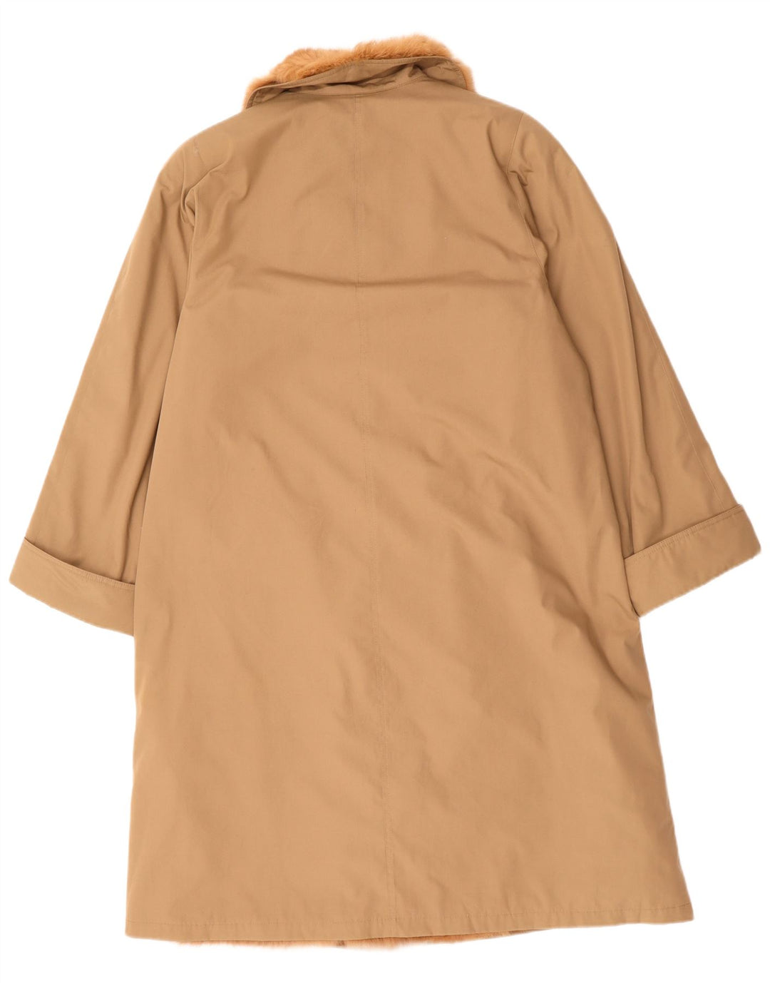 Sobretudo Sherpa Vintage Feminino Reino Unido 14 Grande Poliéster Bege